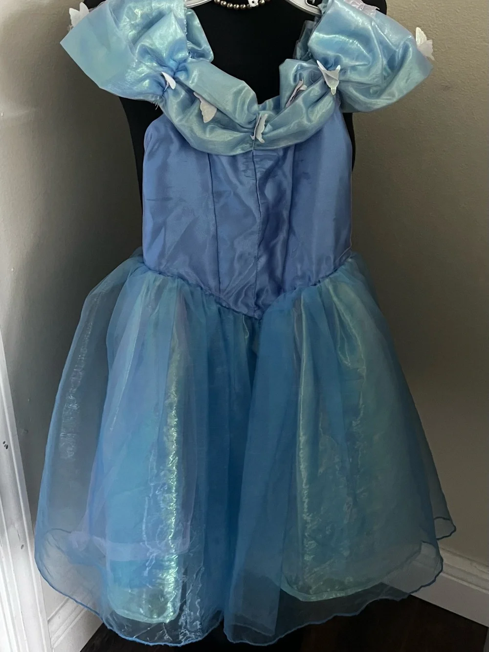 Disney Light Blue Princess Dress with Shimmer Puff Sleeves